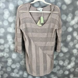 NWT Anthropologie Saturday Sunday women’s taupe knit pullover. Size Small